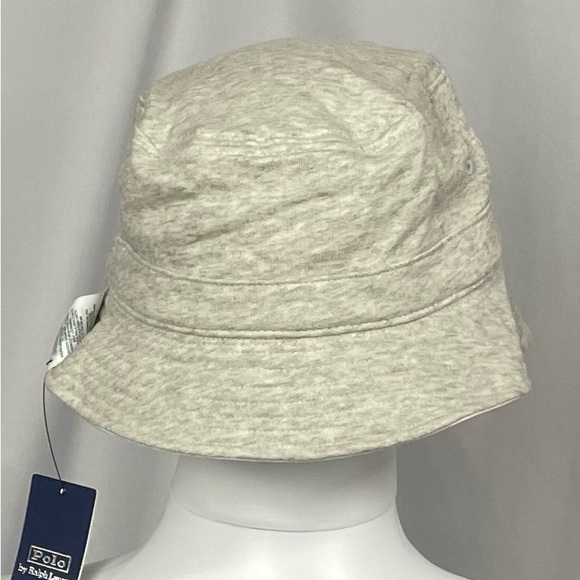 New Small/Medium Polo Ralph Lauren Gray White Spellout Bucket Hat Cap Reversible - Picture 3 of 6